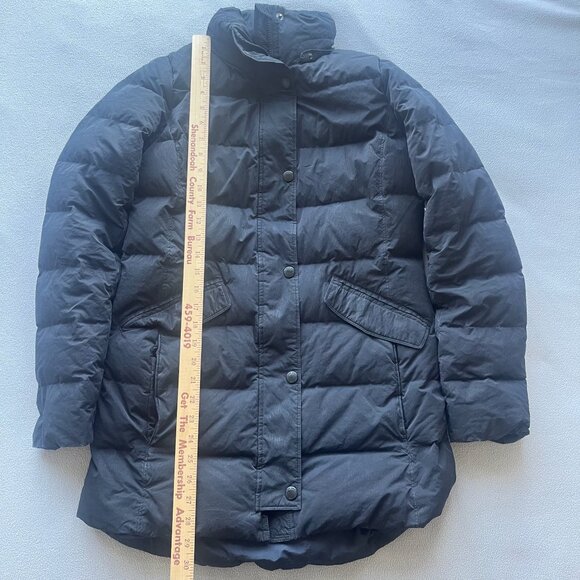 Lands End Coat Womens XS Down Puffer Mid Length Long Black Pockets - Picture 2 of 8